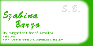 szabina barzo business card